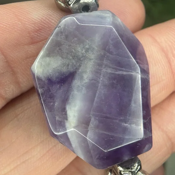 Hand-crafted Chevron Amethyst Necklace